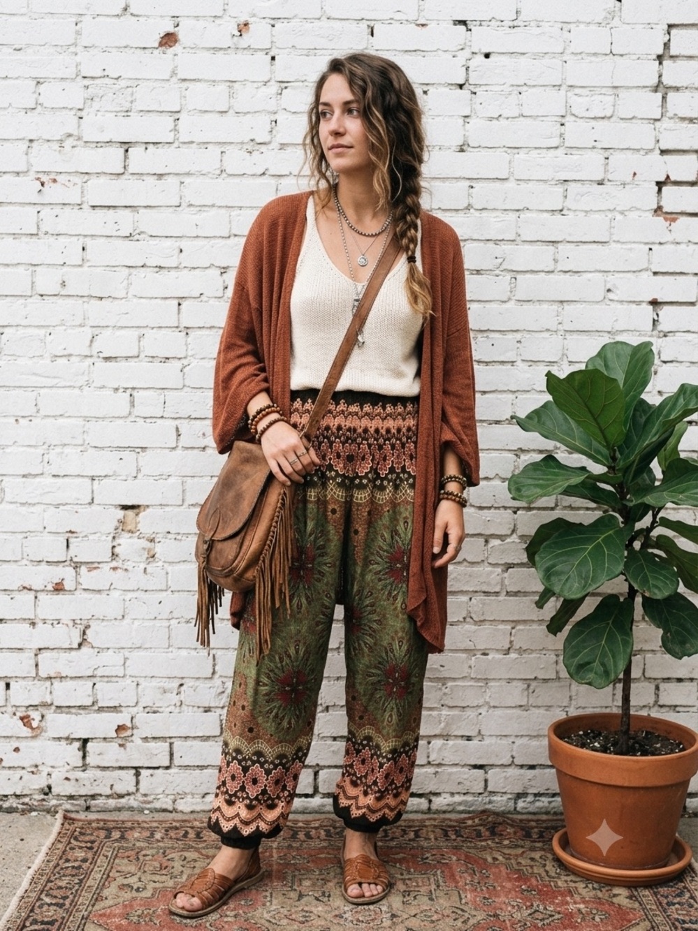 Lanna Clothes Design Elephant Mandala Harem Pants Size Medium Boho Festival